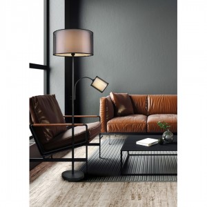 Põrandavalgusti Trio Lighting Burton E27 & E14 must 230V E27