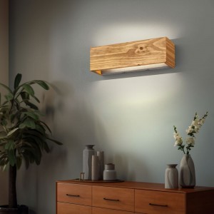 Seinävalaisin Trio Lighting Brad puu 13,5W 1500lm IP20 switch dimmer 3000K lämmin valkoinen