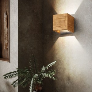 Seinävalaisin Trio Lighting Brad puu 4,3W 430lm IP20 switch dimmer 3000K lämmin valkoinen