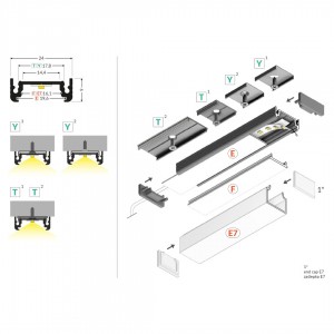 Aluminium profile TOPMET SURFACE14 black