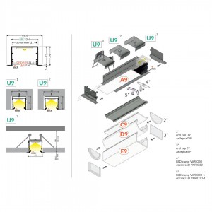 Alumiiniumprofiil TOPMET VARIO30-07 ACDE-9/U9 2m alumiinium