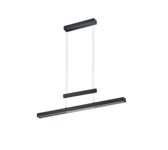 Rippvalgusti Trio Lighting Trajan must 45W 5300lm CRI80 IP20 2700K-5000K