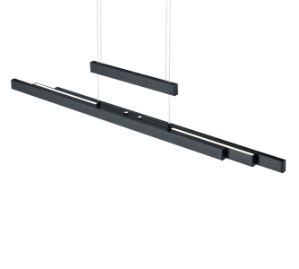 Rippvalgusti Trio Lighting Trajan must 45W 5300lm CRI80 IP20 2700K-5000K