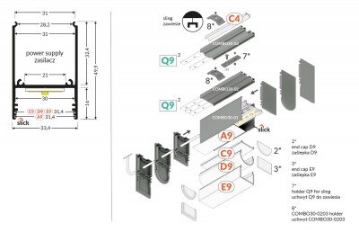 Alumiiniumprofiil TOPMET COMBO30-01 2000 must