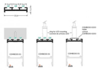 Alumiiniumprofiil TOPMET Combo30-02 Q9 lisa valge
