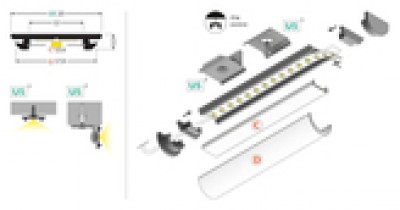 Алюминиевый профиль TOPMET ARC12 2m non-anodized серый