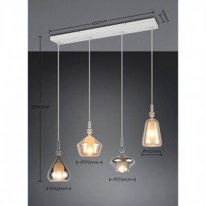 Rippvalgusti Trio Lighting Aldea 4 X E14 valge E14 IP20