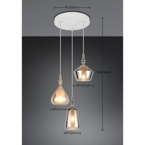 Rippvalgusti Trio Lighting Aldea 3 X E14 valge E14 IP20