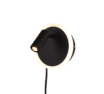 Seinavalgusti Trio Lighting Jordan 5W + 2W must 230V 750lm IP20 3000K soe valge