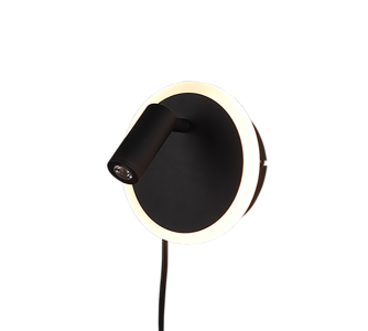 Seinavalgusti Trio Lighting Jordan 5W + 2W must 230V 750lm IP20 3000K soe valge