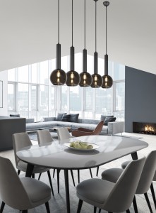 Rippvalgusti Trio Lighting Clayton 5 kroom E27 IP20