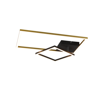 Ceiling lamp Trio Lighting Padella gold 25W 3000lm IP20 switch dimmer 3000K warm white