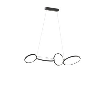 Pendant lamp Trio Lighting Rondo black 37W 4600lm IP20 switch dimmer 3000K warm white