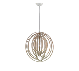 Pendant lamp Trio Lighting Boolan natural wood E27