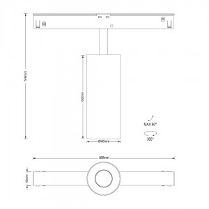 Track light Karizma Luce Dea Juno Q2 XS BT Casambi white / black 48V 7W 500lm 34° IP20 930