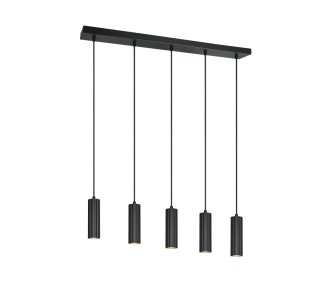 Rippvalgusti Trio Lighting Soka 5 must 230V GU10 IP20