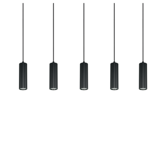 Rippvalgusti Trio Lighting Soka 5 must 230V GU10 IP20