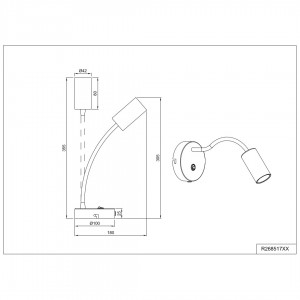 Wall lamp Trio Lighting Taryn black GU10