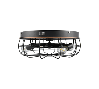 Ventilaatoriga valgusti Trio Lighting Trondheim must IP20