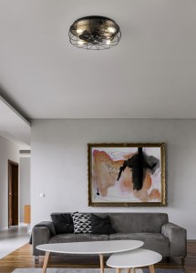 Ceiling light–fan Trio Lighting Trondheim black IP20