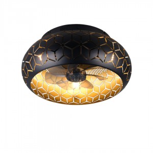 Ceiling light–fan Trio Lighting Bidar 3 X E27 black / golden IP20