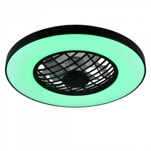 Ceiling light–fan Trio Lighting Linköping  RGBW black 45W 5600lm IP20 2700K-6500K warm + cold  white