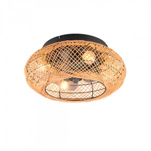 Ceiling light–fan Trio Lighting Lillesand brown E27 IP20