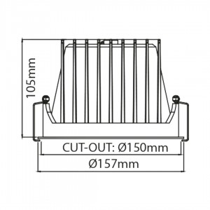 Süvisvalgusti Karizma Luce Dea Amata L valge / must 26W 2460lm 40° IP20 DALI 927