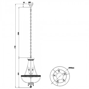 Chandelier Maytoni Bella gold 60W E14 IP20
