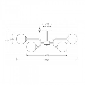 Потолочный светильник Maytoni Erich латунь / белый 40W E14 IP20