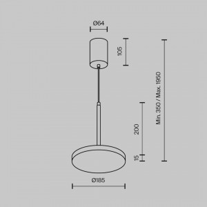 Riippuvalaisin Maytoni Plato messinki 12W 760lm 120° IP20 930