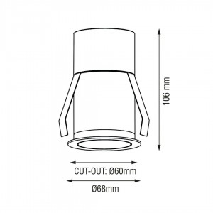 Встраиваемый светильник Karizma Luce Casa M Alto белый 13,5W 1350lm 36° IP44 DALI 930