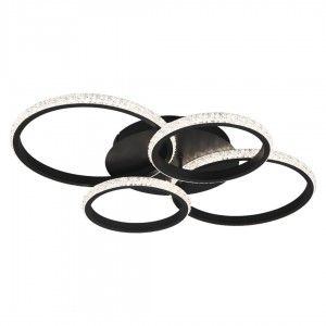 Kattovalaisin Trio Lighting Cires musta 27W 3400lm IP20 switch dimmer 4000K päivänvalkoinen