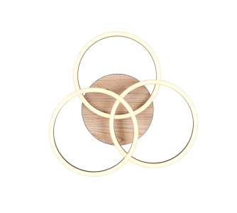 Ceiling lamp Trio Lighting Circle wood 27W 3200lm IP20 switch dimmer 2700K-6000K warm + cold  white