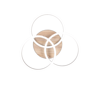 Ceiling lamp Trio Lighting Circle wood 27W 3200lm IP20 switch dimmer 2700K-6000K warm + cold  white