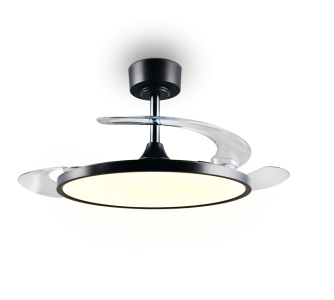 Ventilaator Trio Lighting Kasfjord must 30W 3700lm CRI80 IP20 2700K-6500K soe + külm valge