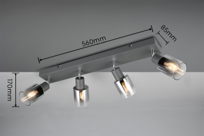 Laevalgusti Trio Lighting Cadiz must 17.5W E27 IP20