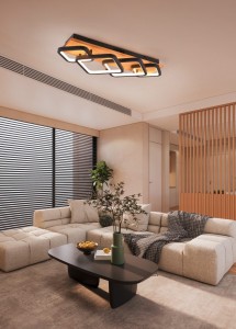 Laevalgusti Rama puit 36W 4200lm IP20 switch dimmer 3000K soe valge