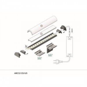Aluminium profile TOPMET ARC12 2m non-anodized gray