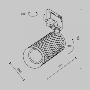 1-faasiline siinivalgusti Prolumen Mesh must 230V GU10 IP20