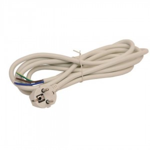 Cable Power cable with plug 1.5 m + ground white