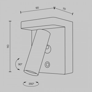Seinavalgusti Maytoni Aron juhtmevaba laadijaga valge 7W 400lm 30° IP20 927