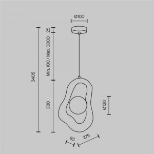 Pendant lamp Maytoni Opus gray 28W G9 IP20