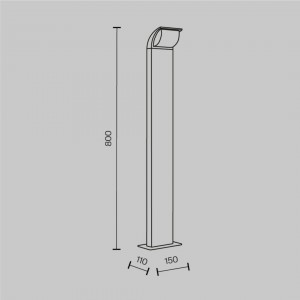 Bollard light Maytoni Stock graphite 7W 450lm 157° IP65 830