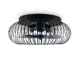 Kattovalaisin–tuuletin Trio Lighting Johanna musta E27 IP20