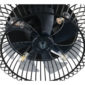 Kattovalaisin–tuuletin Trio Lighting Johanna musta E27 IP20