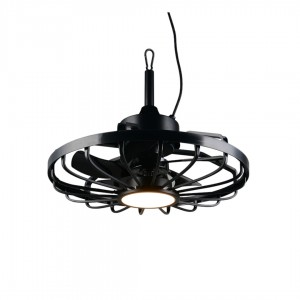 Ventilaatoriga valgusti Trio Lighting Oslo must 20W IP44  2700K-6500K