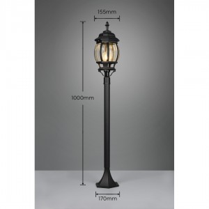 Bollard light Trio Lighting Elvo black E27 IP44