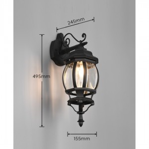 Julkisivuvalaisin Trio Lighting Elvo musta E27 IP44