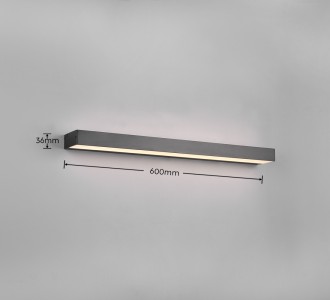 Peilivalo Trio Lighting Rocco H2O musta 8W 800lm IP44 830